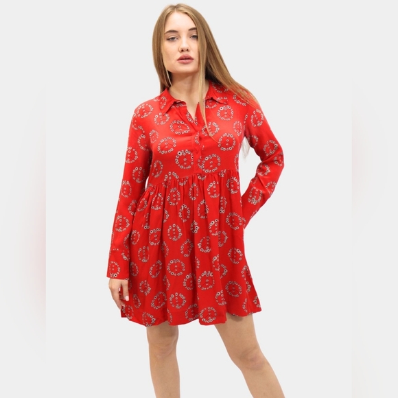 Sandro Paris Ring Rogue Silk Mini Dress Size 1/S - Picture 1 of 15